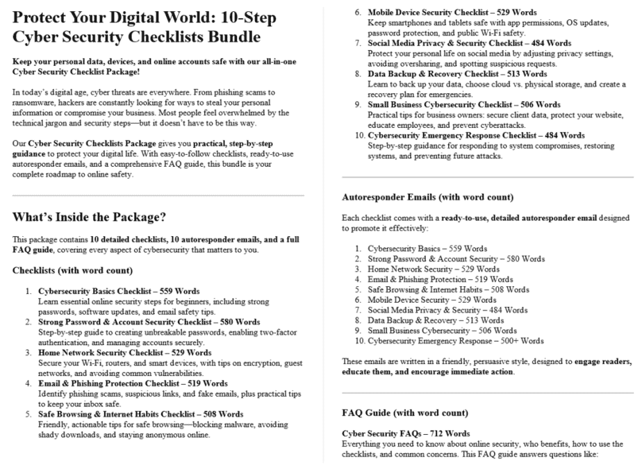 10 Cyber Security PLR Sales Page Sample