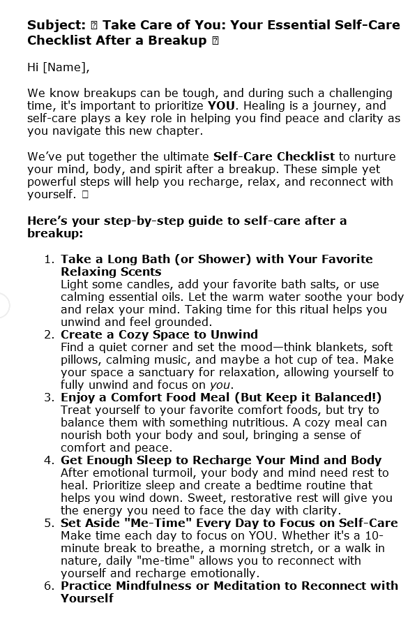 10 What to Do After a Breakup PLR Autoresponder Sample