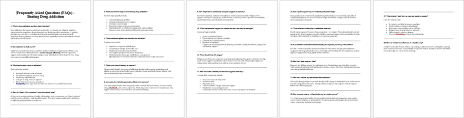 Beating Drug Addiction FAQs