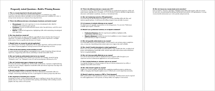 Build a Winning Resume FAQs