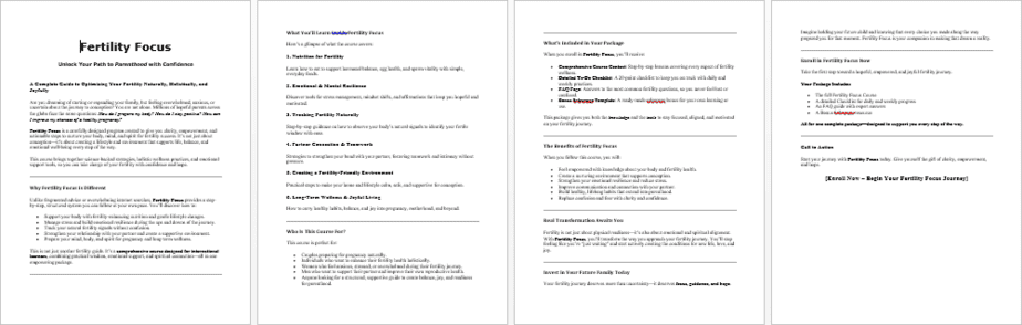 Fertility Focus Salespage