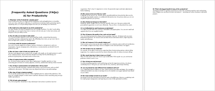 AI for Productivity FAQs