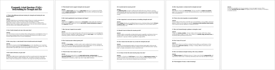 Body Building for Strength and Size FAQs
