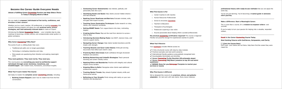 Career Counseling Salespage