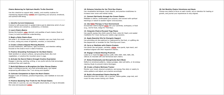 Chakra Balancing for Optimum health Checklist