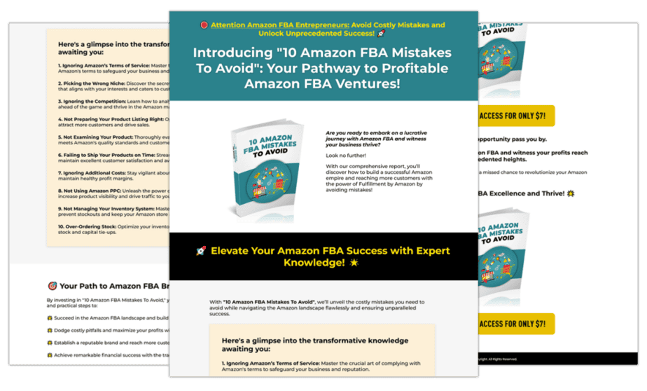 10 Amazon FBA Mistakes To Avoid Sales Copy