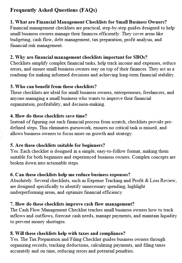 10 Financial Management for SBO FAQ Sample