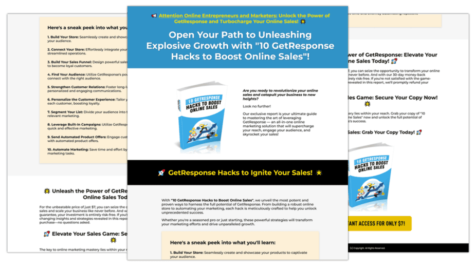 10 GetResponse Hacks To Boost Online Sales Sales Copy
