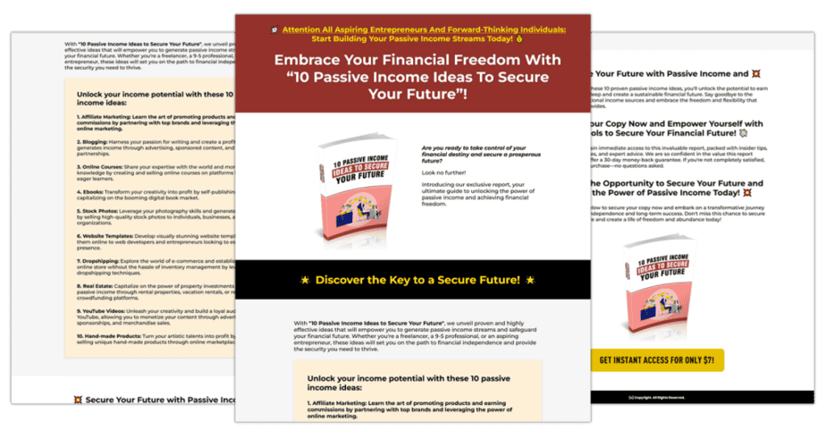 10 Passive Income Ideas To Secure Your Future Sales Copy