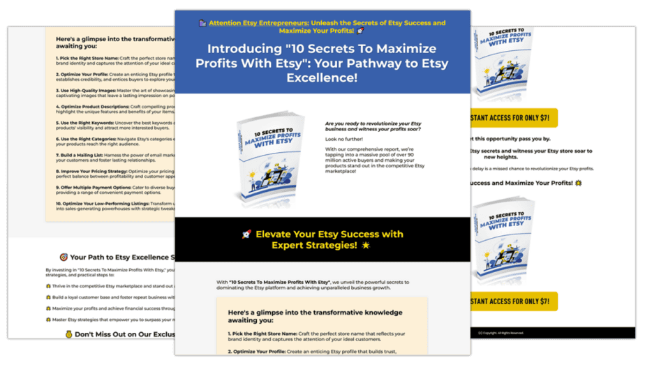10 Secrets To Maximize Profits With Etsy Sales Copy