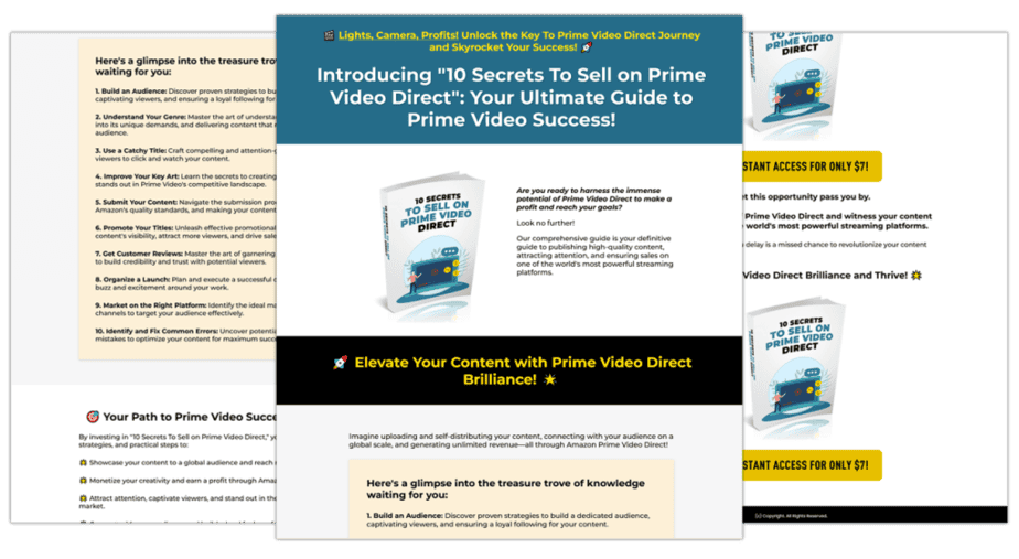 10 Secrets To Sell On Prime Video Direct Sales Copy