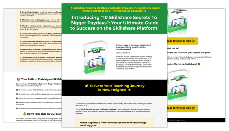 10 Skillshare Secrets To Bigger Paydays Sales Copy