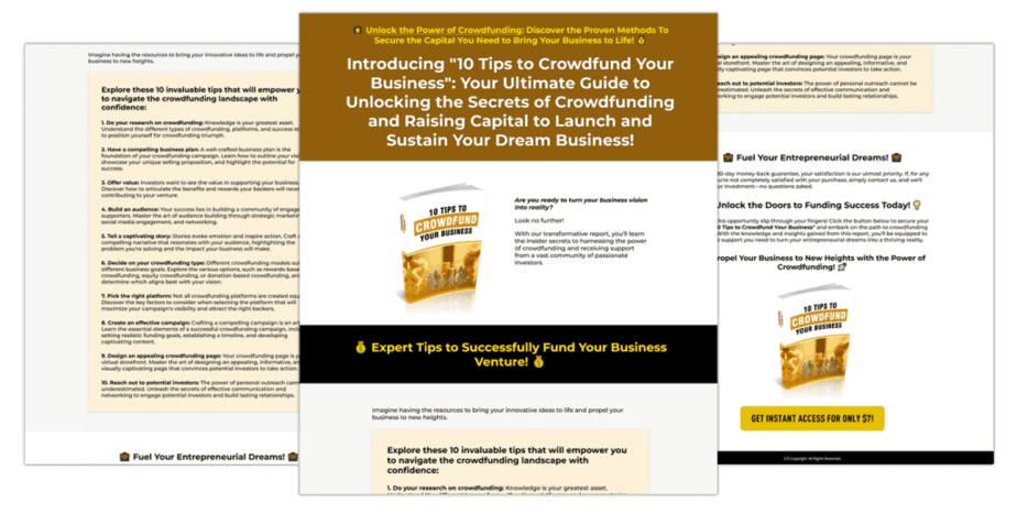 10 Tips To Crowdfund Your Business Sales Copy