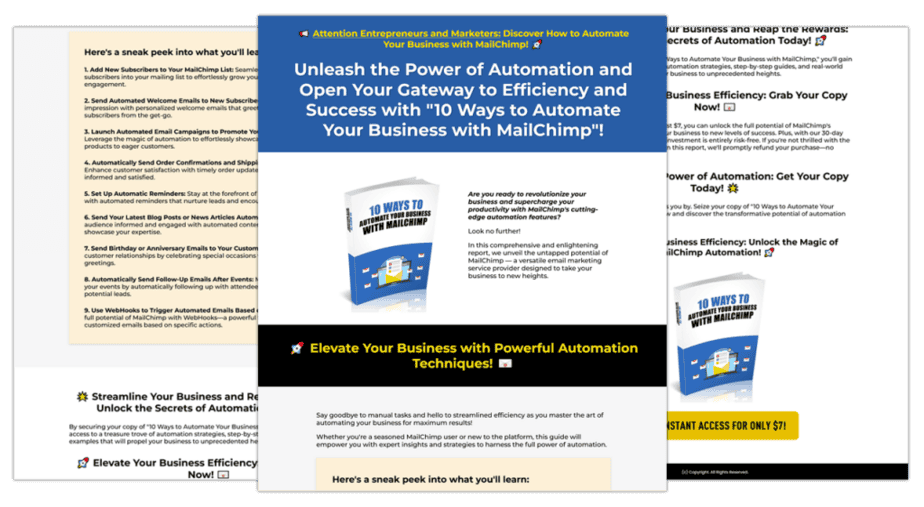 10 Ways To Automate Your Business With MailChimp Sales Copy