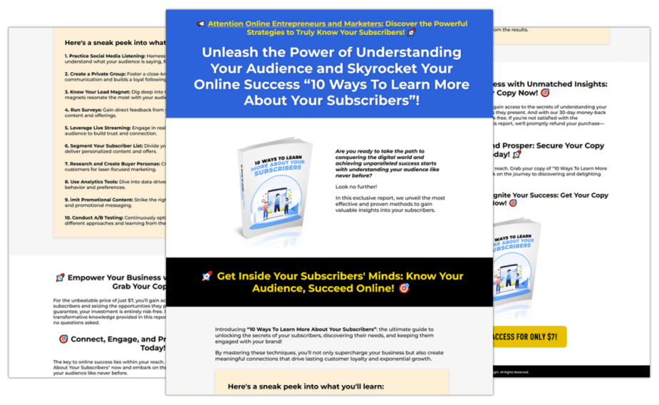 10 Ways To Learn More About Your Subscribers Sales Copy
