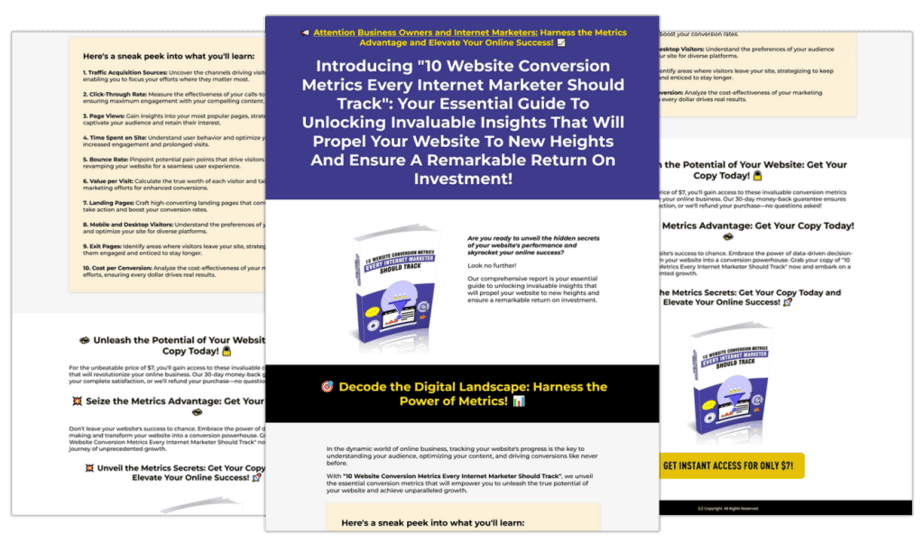 10 Website Conversion Metrics Every Internet Marketer Should Track Sales Copy