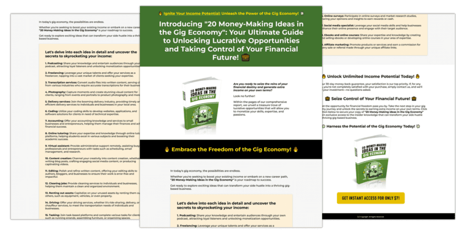 20 Money Making Ideas In The Gig Economy Sales Copy