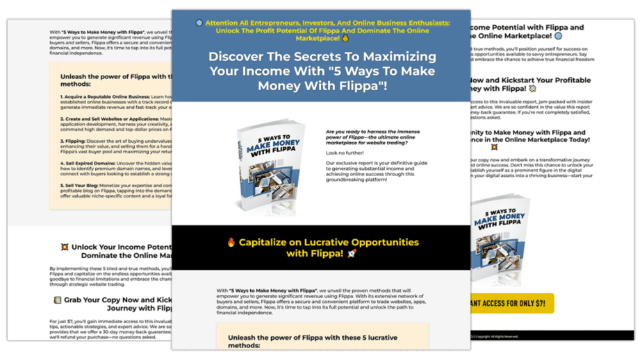 5 Ways To Make Money With Flippa Sales Copy