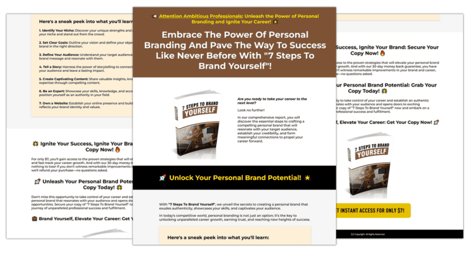 7 Steps To Brand Yourself Sales Copy