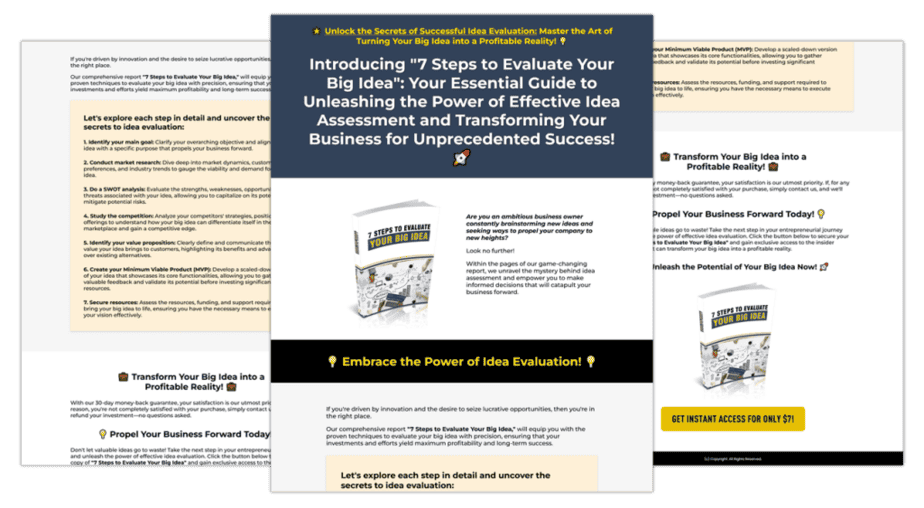 7 Steps To Evaluate Your Big Idea Sales Copy