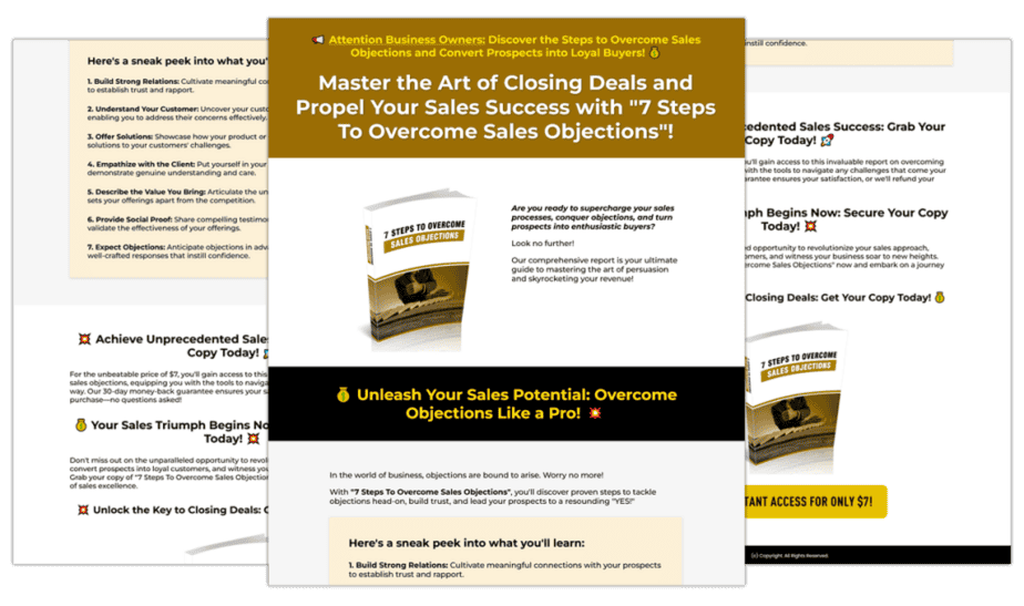 7 Steps To Overcome Sales Objections Sales Copy