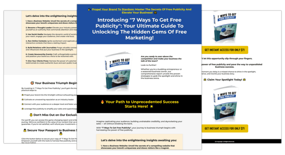 7 Ways To Get Free Publicity Sales Copy