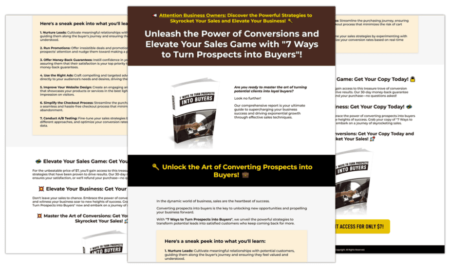 7 Ways To Turn Prospects Into Buyers Sales Copy