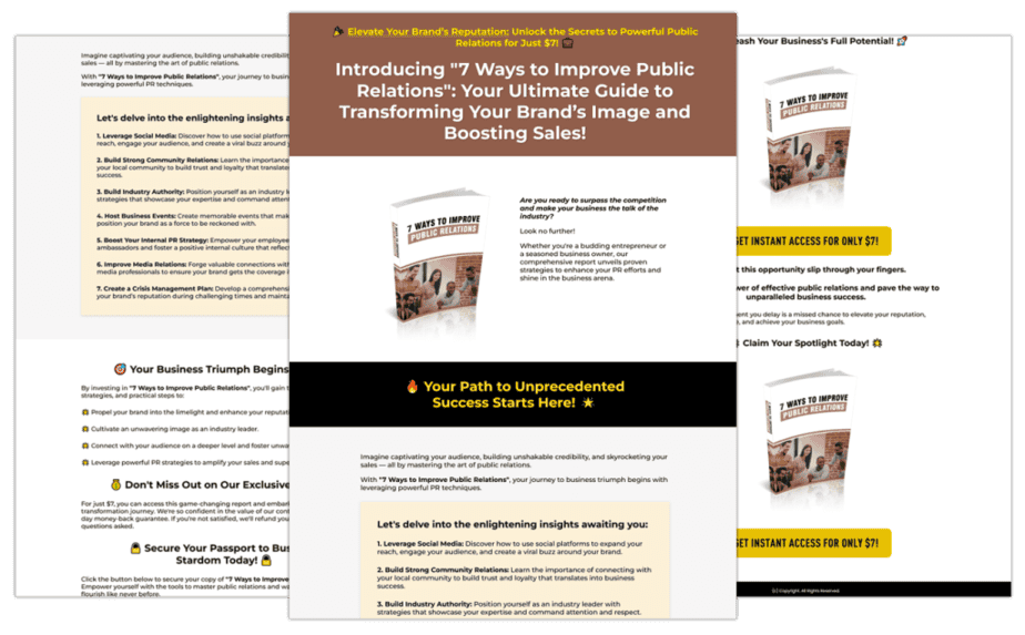 7 Ways to Improve Public Relations Sales Copy