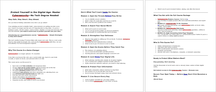 Cybersecurity Salespage