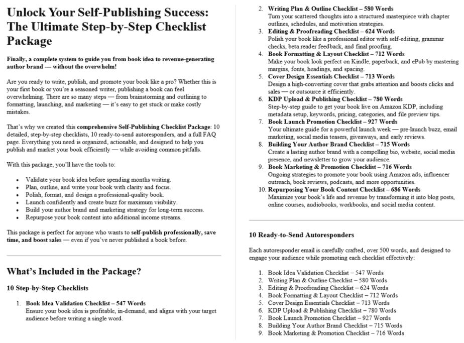 10 Self Publishing Salespage Sample