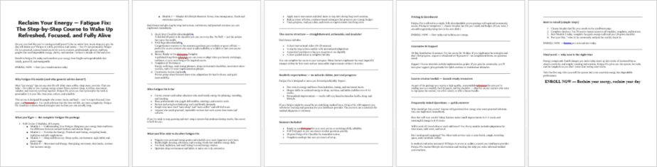 Fatigue Fix Salespage