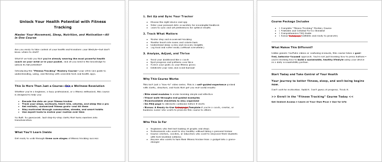 Fitness Tracking Salespage