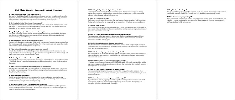 Golf Made Simple FAQs