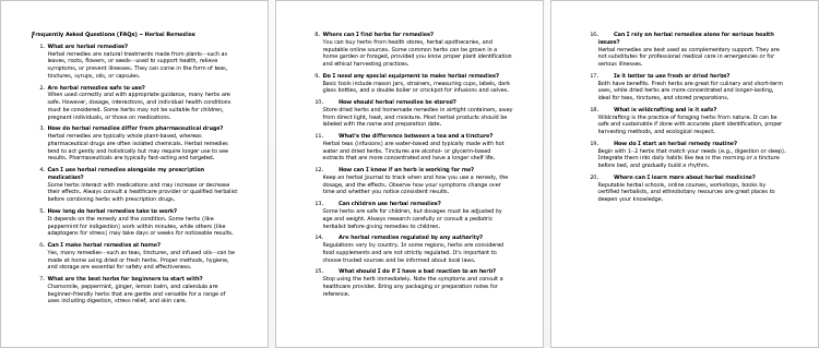 Herbal Remedies FAQs