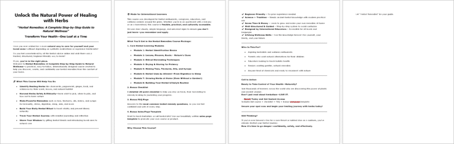 Herbal Remedies Salespage