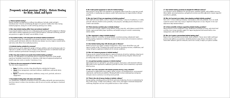 Holistic Healing for Body, Mind, and Spirit FAQs