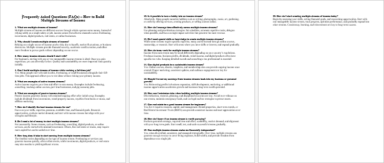 How to Build Multiple Streams of Income FAQs