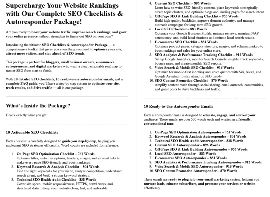 SEO PLR Salespage Sample