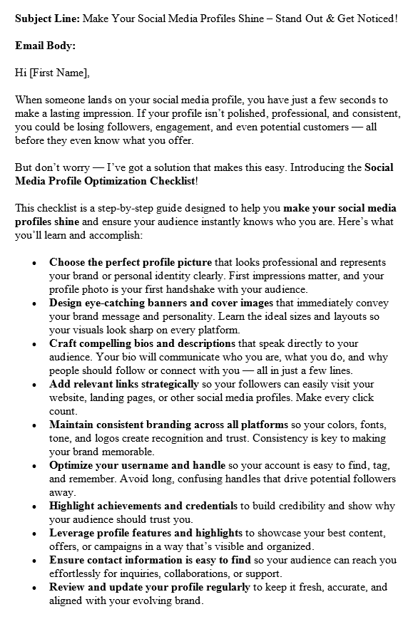 Social Media Marketing PLR Autoresponder Sample