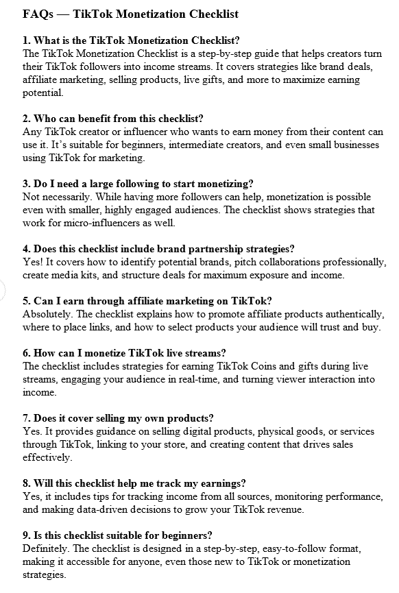 TikTok Marketing PLR FAQ Sample