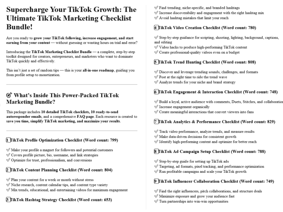 TikTok Marketing PLR Sales Page Sample