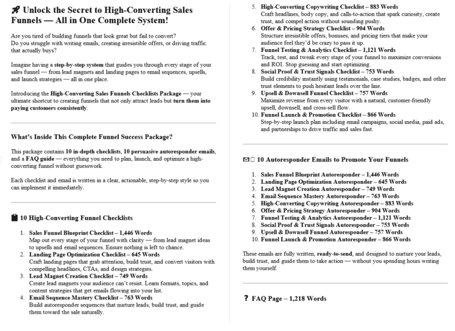 High Converting Sales Funnels PLR Salespage Sample