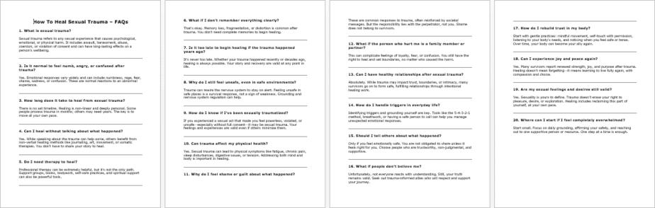 How To Heal Sexual Trauma FAQs