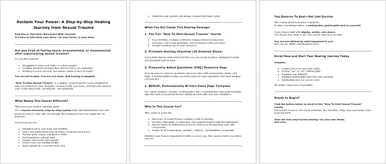 How To Heal Sexual Trauma Salespage