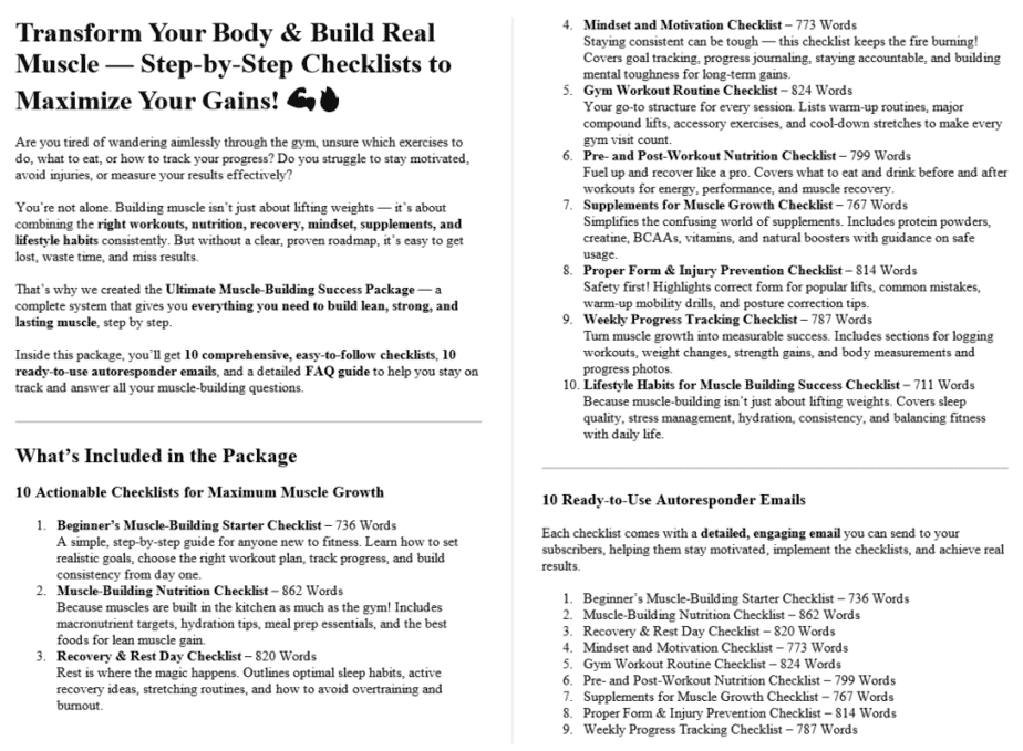 How to Build Muscle Mass PLR Salespage Sample