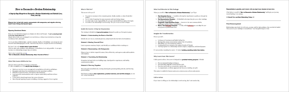 How to Reconcile a Broken Relationship Salespage