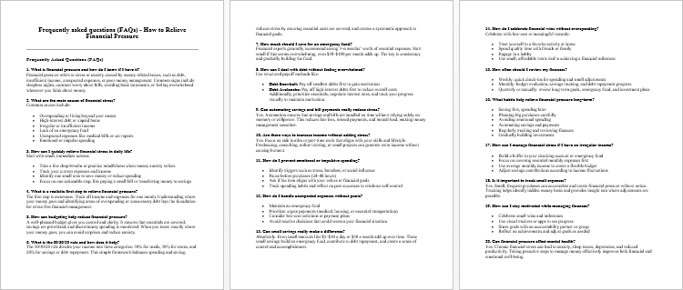 How to Relieve Financial Pressure FAQs