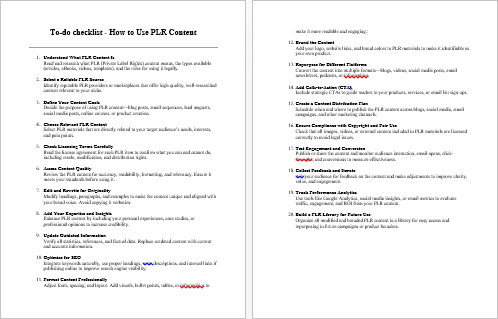 How to Use PLR Content Checklist