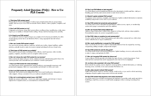 How to Use PLR Content FAQs