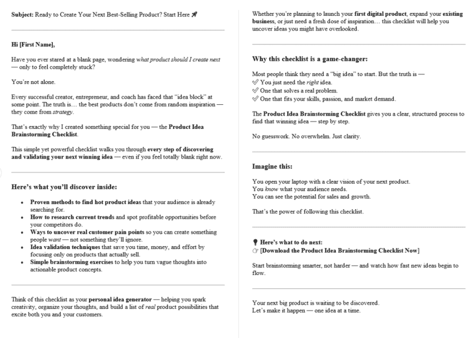 Product Creation PLR Autoresponders Sample